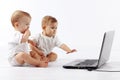 Babies with laptop