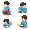 Babies Playing Toys Cartoon Character