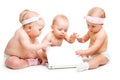 Babies working at laptop