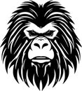 Baboon - black and white vector illustration Royalty Free Stock Photo