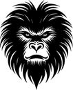 Baboon - black and white vector illustration Royalty Free Stock Photo