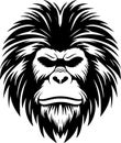 Baboon - black and white vector illustration Royalty Free Stock Photo