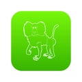 Baboon icon green vector