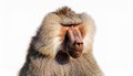 Baboon, isolated on a white background. Royalty Free Stock Photo