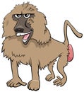 Baboon monkey wild animal cartoon illustration