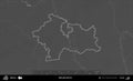 Babrujsk District outlined, Belarus. Grayscale Royalty Free Stock Photo