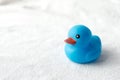 Baby accessories on white background. for text. little blue duck Royalty Free Stock Photo