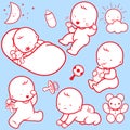 Cute babies. Vector illustration