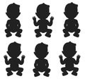 Baby activity silhouettes Royalty Free Stock Photo