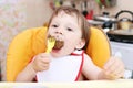 Baby age of 20 months eating Royalty Free Stock Photo