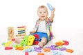 Baby Alphabet and Math Toys, Child Playing Abacus ABC Letters Royalty Free Stock Photo