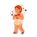 Baby angel or cupid, vector image or banner.