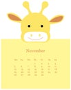 Baby animal face calendar