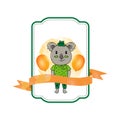 Baby animal koala badge design template isolated