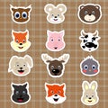 Baby animal stickers Royalty Free Stock Photo