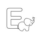 Baby animals alphabet kids coloring page isolated