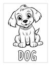 Baby Animals Dogs Coloring Pages For Toddlers & Kids Royalty Free Stock Photo