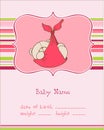 Baby Arrival Card with Photo Frame Royalty Free Stock Photo
