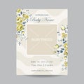 Baby Arrival Card with Photo Frame Royalty Free Stock Photo