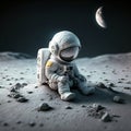 Baby astronaut left alone on the moon