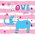 Baby background with cute elephant Royalty Free Stock Photo