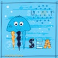 Baby background with jellyfish Royalty Free Stock Photo