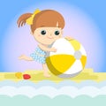 Baby and ball summer Mascot cartoon great for any use. Vector EPS10.