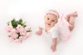 Baby ballerina with pink roses