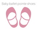 Baby ballet pointe shoes vector Royalty Free Stock Photo