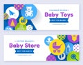 Baby banners. Vector horizontal templates