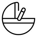 Baby basket icon, outline style