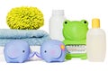 Baby bath accessories isolated Royalty Free Stock Photo