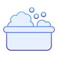 Baby bath flat icon. Kid bathtime blue icons in trendy flat style. Soapy bath gradient style design, designed for web Royalty Free Stock Photo