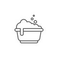 Baby bath line icon, outline vector sign, linear style pictogram isolated on white. Symbol, logo illustration. Editable stroke Royalty Free Stock Photo