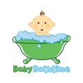 Baby Bath time Logo template, Baby Bathing logo, Baby Shower Royalty Free Stock Photo