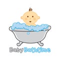 Baby Bath time Logo template, Baby Bathing logo, Baby Shower