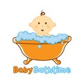 Baby Bath time Logo template, Baby Bathing logo, Baby Shower Royalty Free Stock Photo