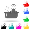 baby in a bathing bath multi color style icon. Simple glyph, flat vector of baby icons for ui and ux, website or mobile