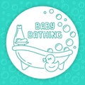 Baby bathing sticker