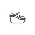 Baby bathtub line icon