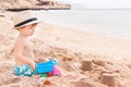 Baby is at the beach. Royalty Free Stock Photo