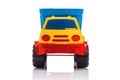 Baby beach toys. Plastic car or truck isolated on white background Royalty Free Stock Photo