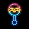 Baby Beanbag Toy neon glow icon illustration