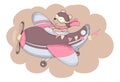 Baby bear in airplane Royalty Free Stock Photo