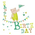 Baby Bear Birthday Card