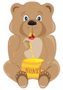 Baby Bear Eating Honey Royalty Free Stock Photo