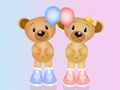 Baby bears with balloons