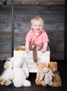 Beau with his Plush Toys Royalty Free Stock Photo