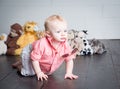 Beau with his Plush Toys Royalty Free Stock Photo