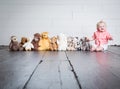 Beau with his Plush Toys Royalty Free Stock Photo